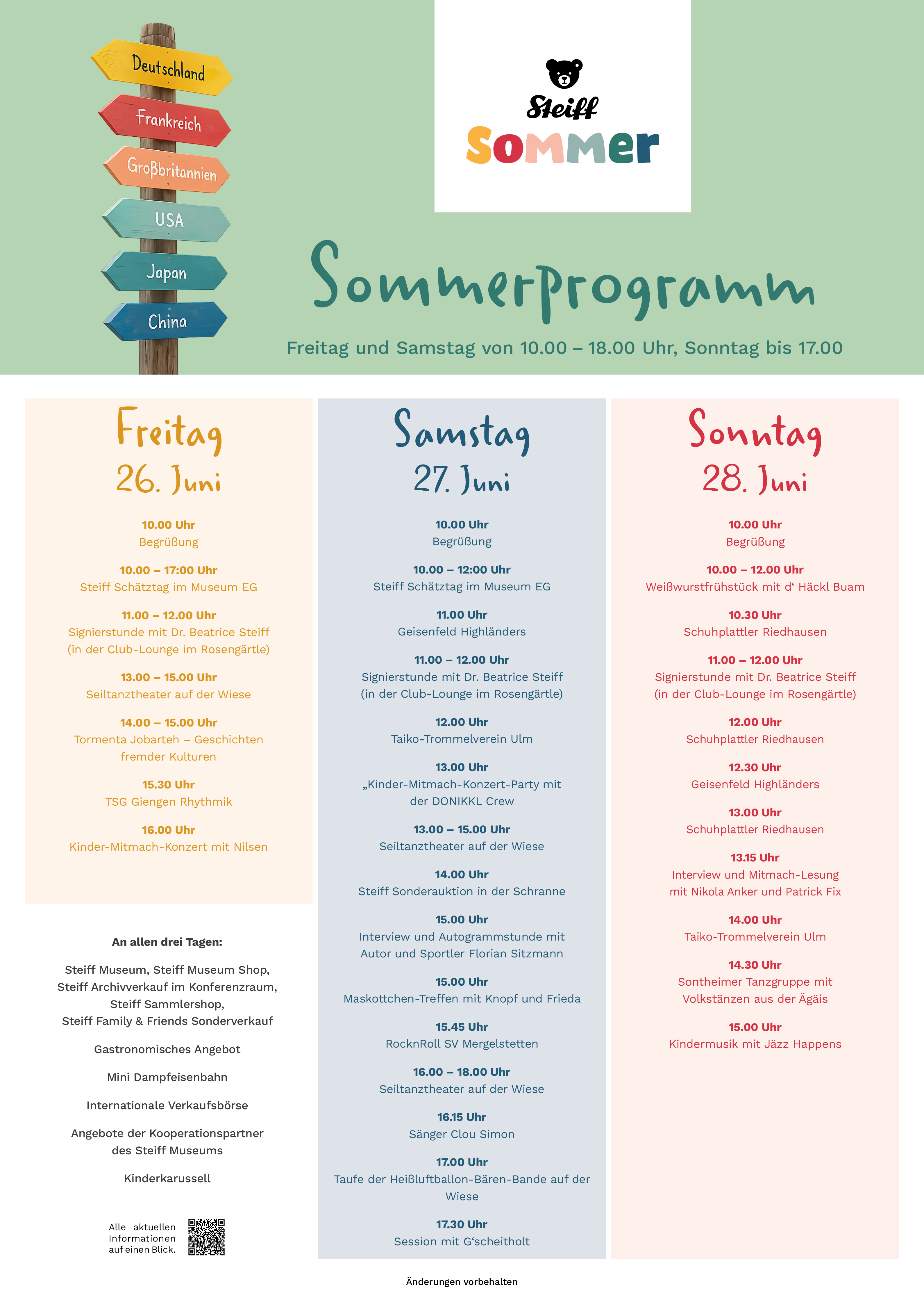 Steiff Sommer Programm